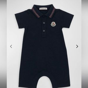 NWT✨ Baby Moncler Striped Collar Polo Romper 💙